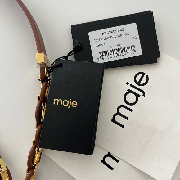 Maje Leather Belt with Links Size M - Picture 4 of 10